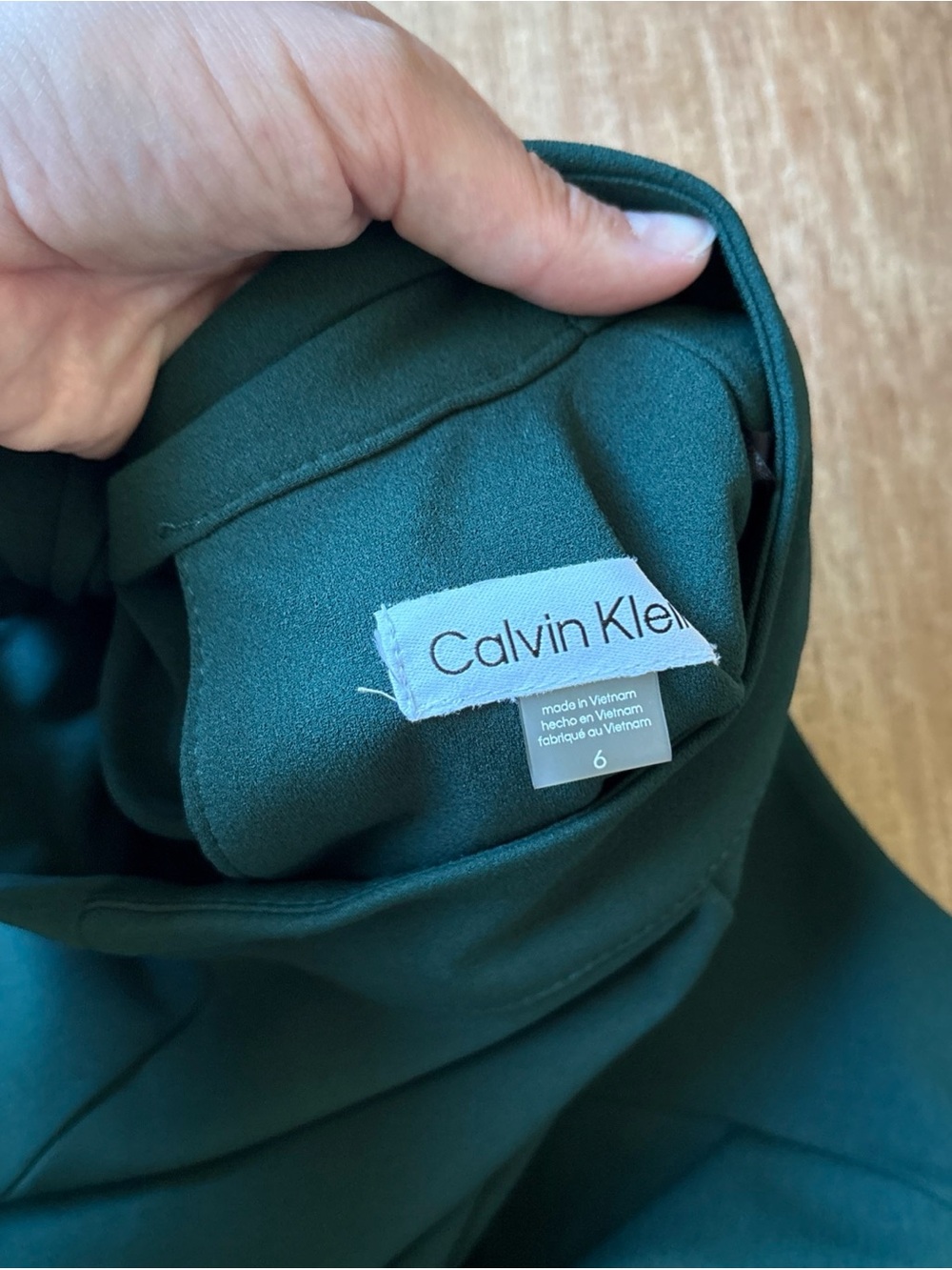 Calvin Klein Teal Emerald Jumpsuit Women’s 6 Wide Leg Tie Back ** - Picture 7 of 13